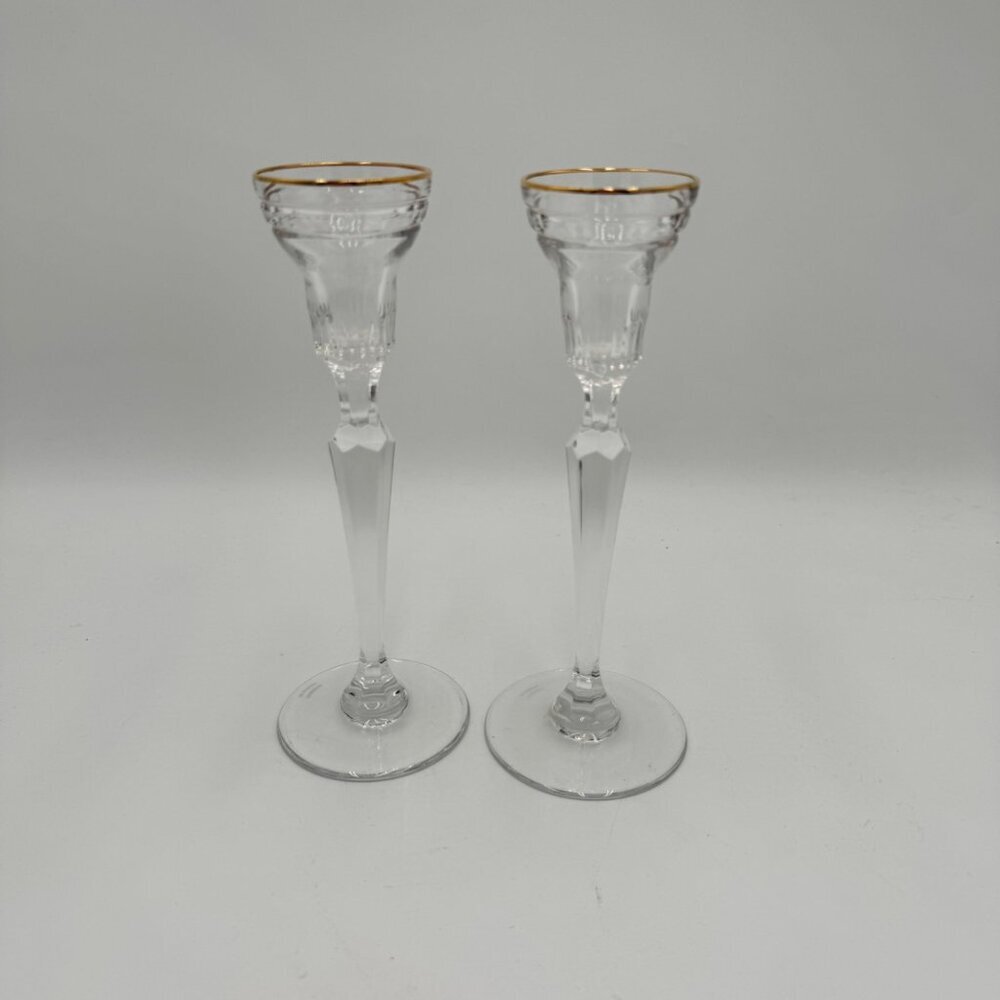 Waterford Marquis Hanover Gold Candlesticks set of two elegant luxury
